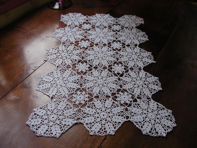 Charming small table runner in crochet or irish guipure