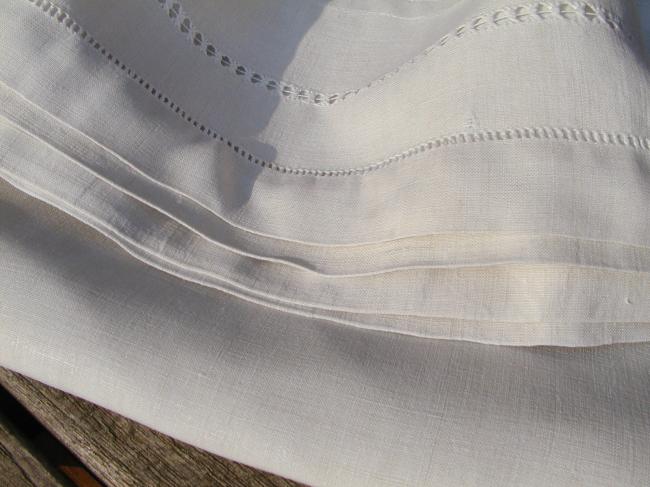 Lovely linen bolster slip with drawn thread rivers 1900