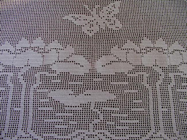 Superb crochet lace with butterfly table centre or tray cloth