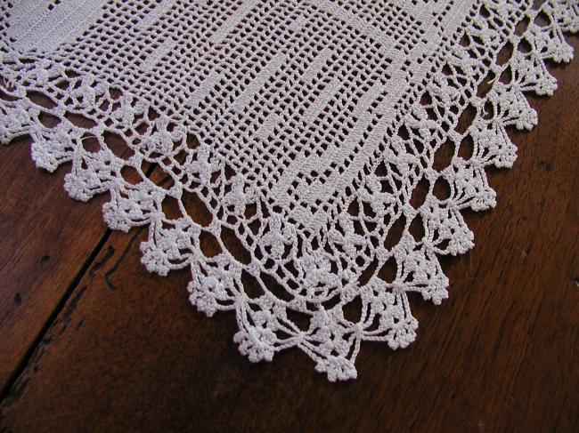 Superb crochet lace with butterfly table centre or tray cloth