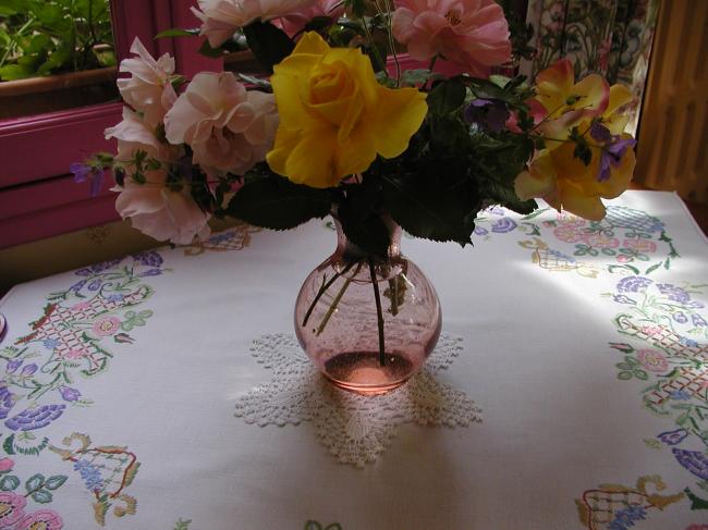 Lovely star shape doily in Irish crochet lace