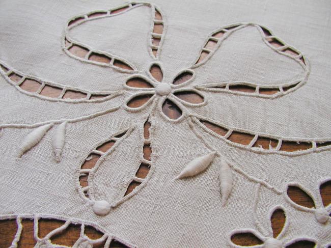 Stunning Panel with Cluny lace and Richelieu embroidery describing Napoléon