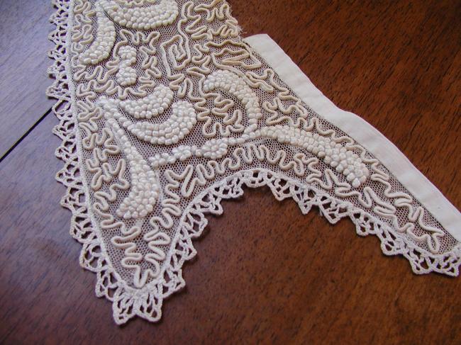 Striking collar in embroidered net 19th century