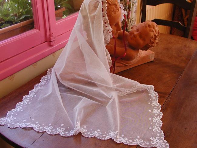 Lovely bride veil with Cornelly hand made embroidery