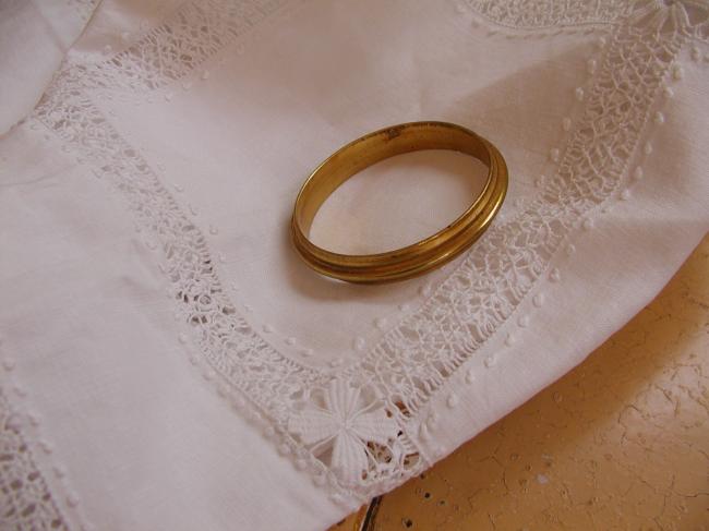10 anneaux ronds de rideaux en bronze doré