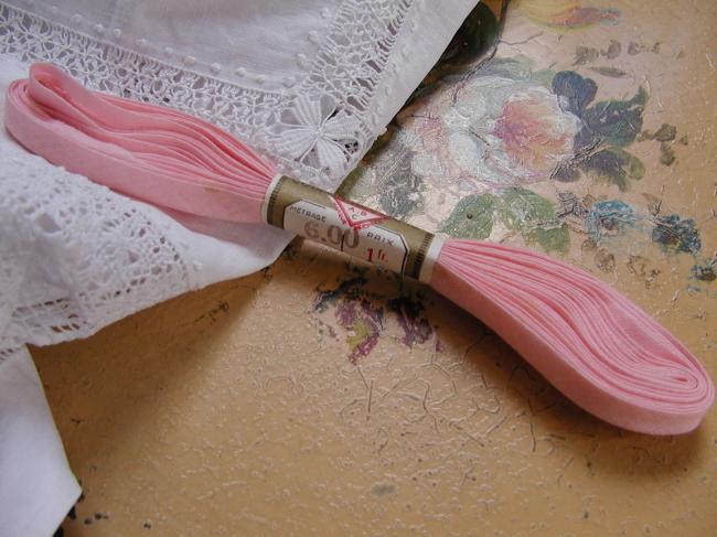 Biais tout prêt rose,  6mètres, marque A.B.C