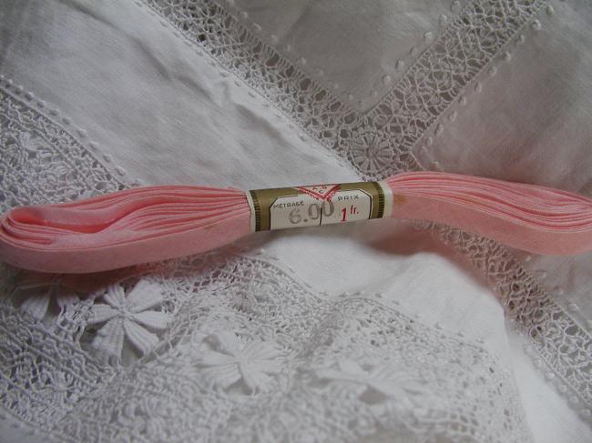 Biais tout prêt rose,  6mètres, marque A.B.C