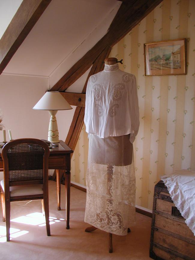 Absolutely stunning embroidered net petticoat 1880 with floral and cocks