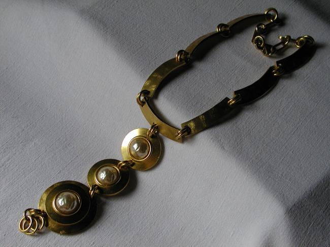 Vintage ! Superb necklace with gold and pearl !