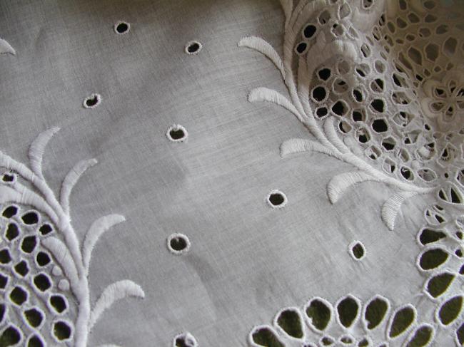 Superb linon of linen pettycoat with hand made broderie anglaise 1880-90