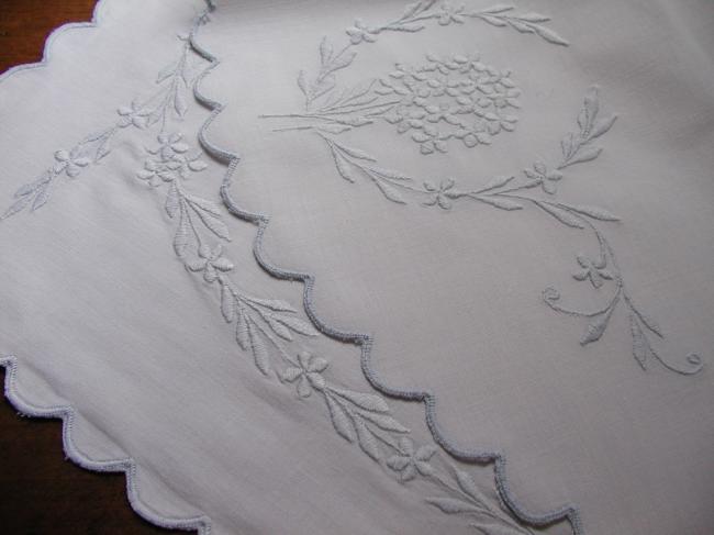 Lovely pale blue embroidered nightdress case