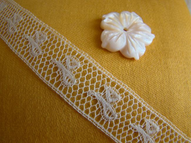 Adorable dentelle de Valenciennes d'entre-deux, couleur écrue 1920, 17mm