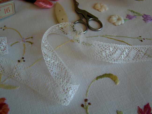 Jolie ancienne dentelle d'entre-deux ,en coton très fin, en 20mm
