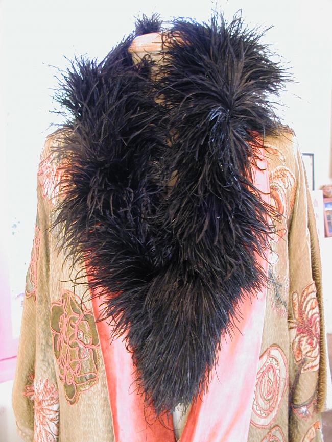 Black boa in authentic Ostrich feather 1900