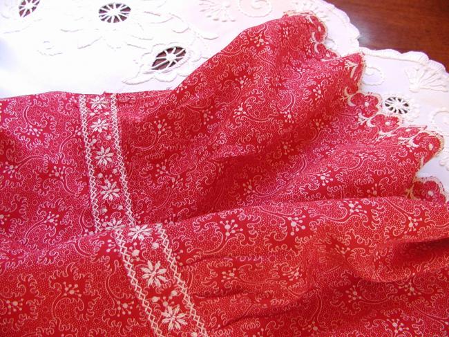 So romantic apron in fine flannelette with liberty pattern, rawsberry color 1920