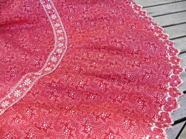 So romantic apron in fine flannelette with liberty pattern, rawsberry color 1920