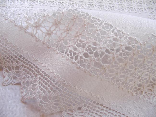Wonderful night dress case with drawn thread works and monogramm ASW