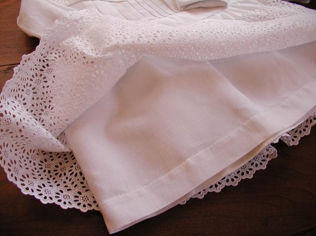 Gorgeous small girl dress with stunning handmade broderie anglaise