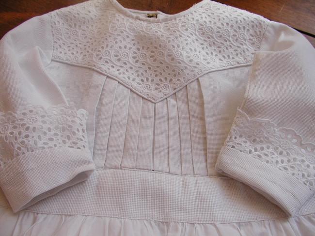 Gorgeous small girl dress with stunning handmade broderie anglaise