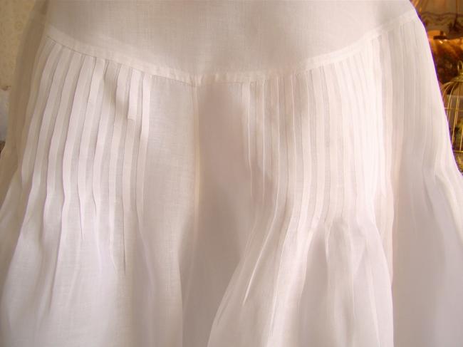  Exceptionnel panty fermé en linon de lin & véritable dentelle Valenciennes