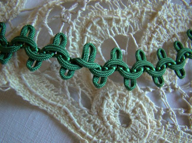 Lovely antique trim in silk, green color, circa 1900