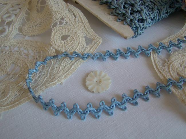 Lovely antique trim in silk in color blue, circa 1900