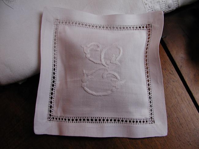 Lovely lavander sachet with hand-embroidered monogram E