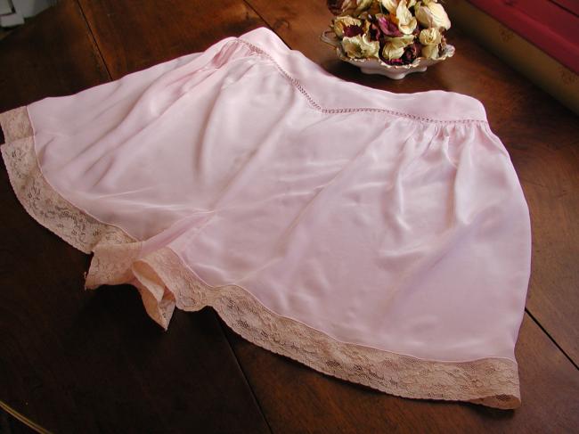 Lovely pink silk panty with Calais lace 1930