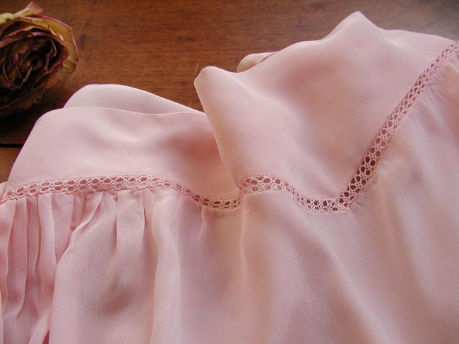 Lovely pink silk panty with Calais lace 1930