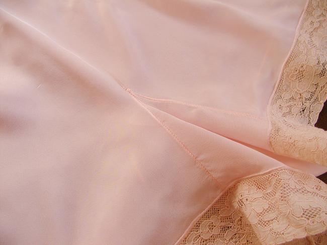 Lovely pink silk panty with Calais lace 1930