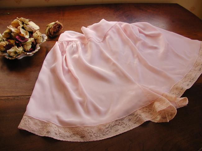 Lovely pink silk panty with Calais lace 1930