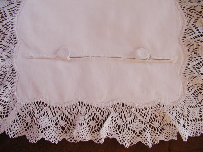 Stunning handkerchief case in Mountmellick white embroidery 1880