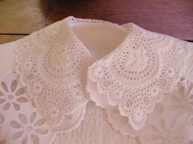 Somptuous baby cape with stunning hand-made broderie anglaise & Appenzel 1880