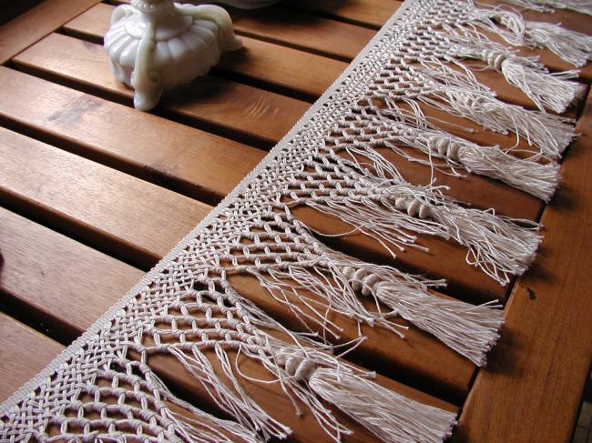 Adorable dentelle de Macramé avec pompons pour création de rideaux