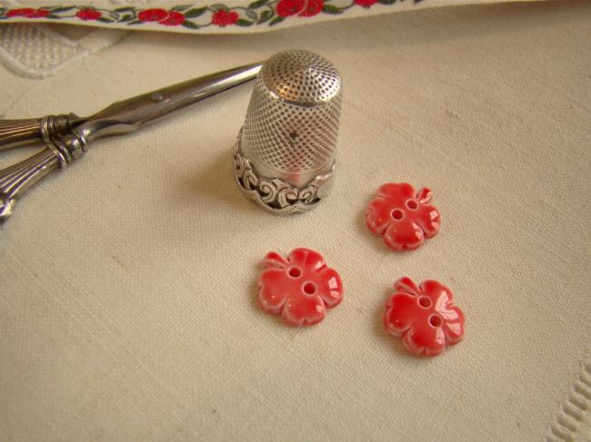 Adorable petit bouton en trèfle à 4 feuilles couleur rouge orangé, 12mm