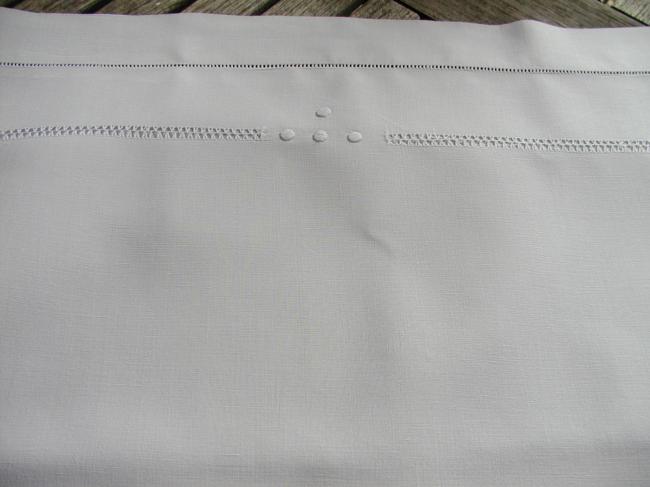 A gorgeous  embroidered pillow case with Reticella inserts and whiteworks