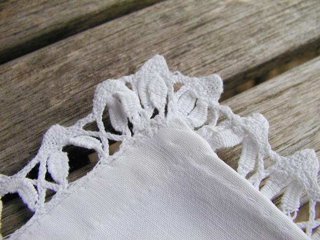 A lovely pair of  pillow cases in linen with hand-bobbin lace edging