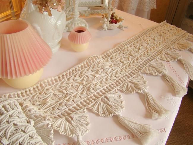 Adorable dentelle de Macramé avec pompons pour création de rideaux