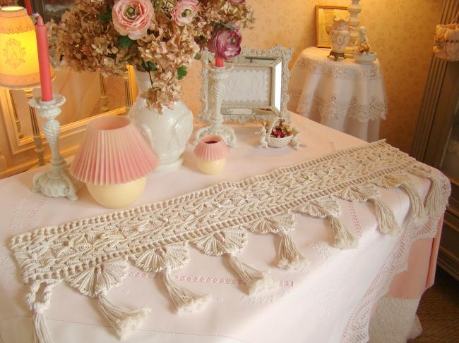Adorable dentelle de Macramé avec pompons pour création de rideaux