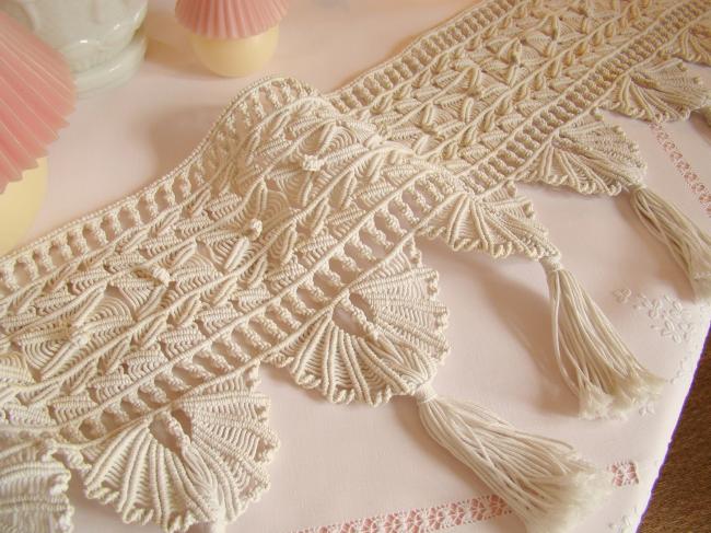 Adorable dentelle de Macramé avec pompons pour création de rideaux
