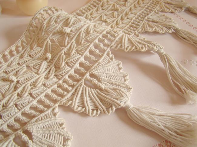 Adorable dentelle de Macramé avec pompons pour création de rideaux