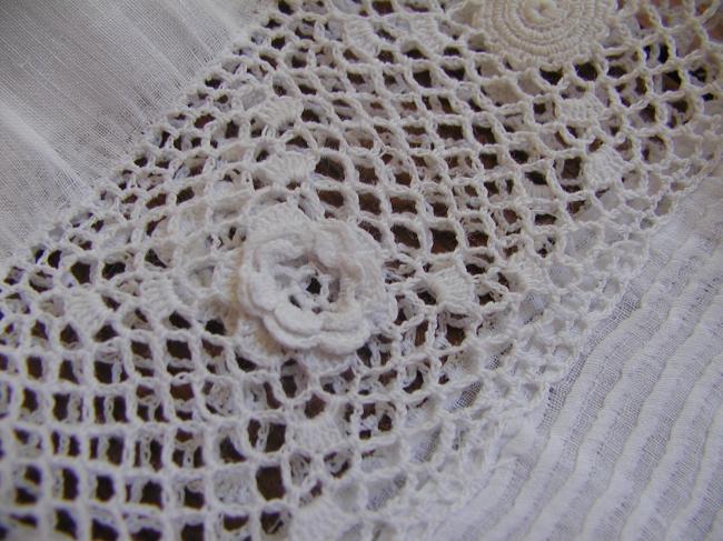 Gorgeous baby dress with Irish point lace and religious folds, 1890