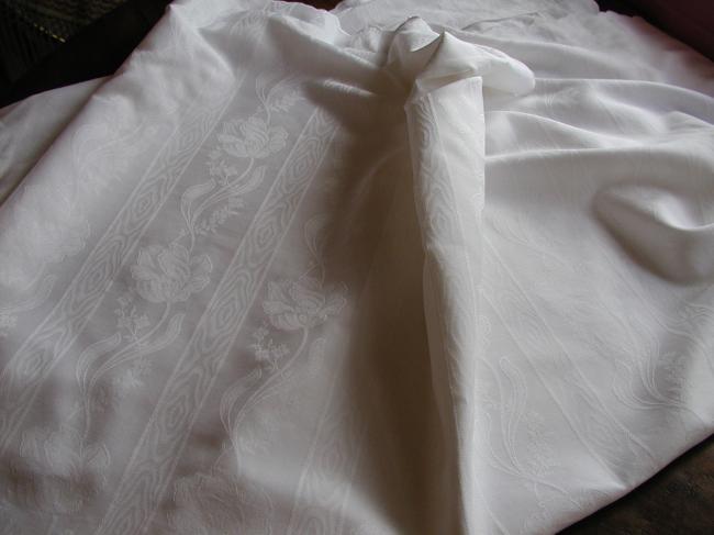 So Romantic duvet cover in damask with parrot tulips pattern