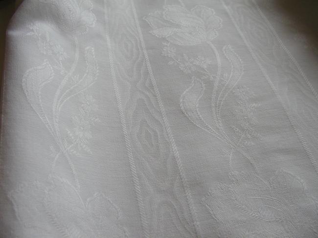 So Romantic duvet cover in damask with parrot tulips pattern