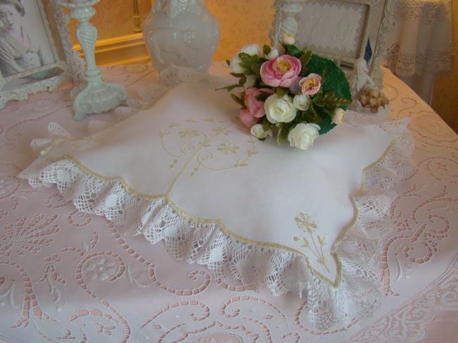 Romantique pochette à lingerie fine richement brodée de soie, Mountmellick