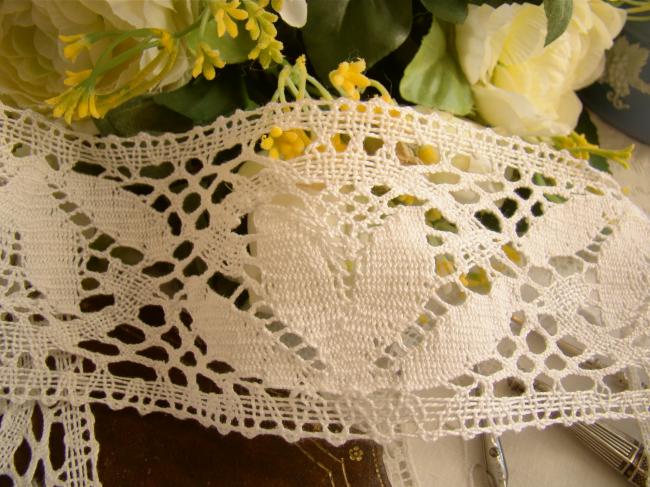 Merveilleuse dentelle mécanique d'entre-deux en coton blanc en75mm 