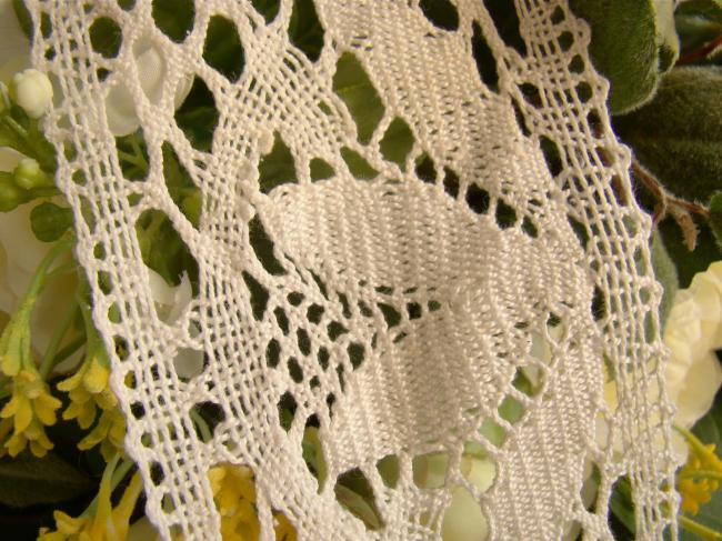 Merveilleuse dentelle mécanique d'entre-deux en coton blanc en75mm 