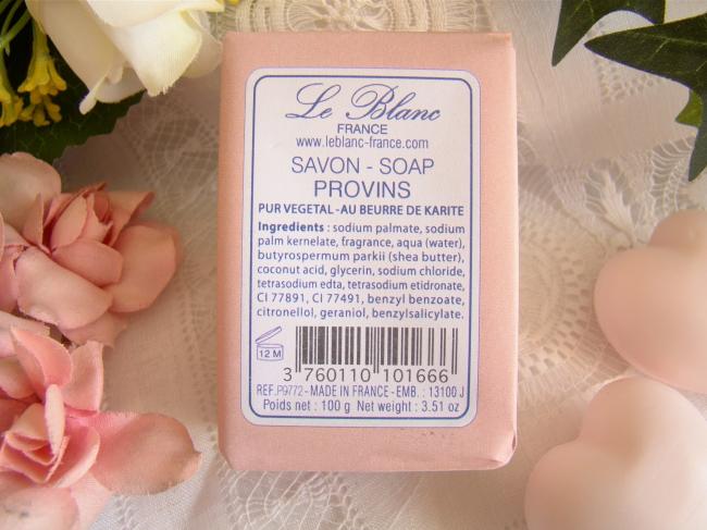 Adorable savon enveloppé parfumé à la rose de Provins, 100grs