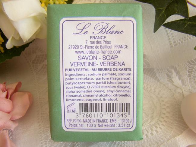 Adorable savon enveloppé parfumé à la Verveine, 100grs