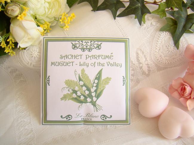 Scent cardboard sachet with typical Art Nouveau design, lily of the valley scent